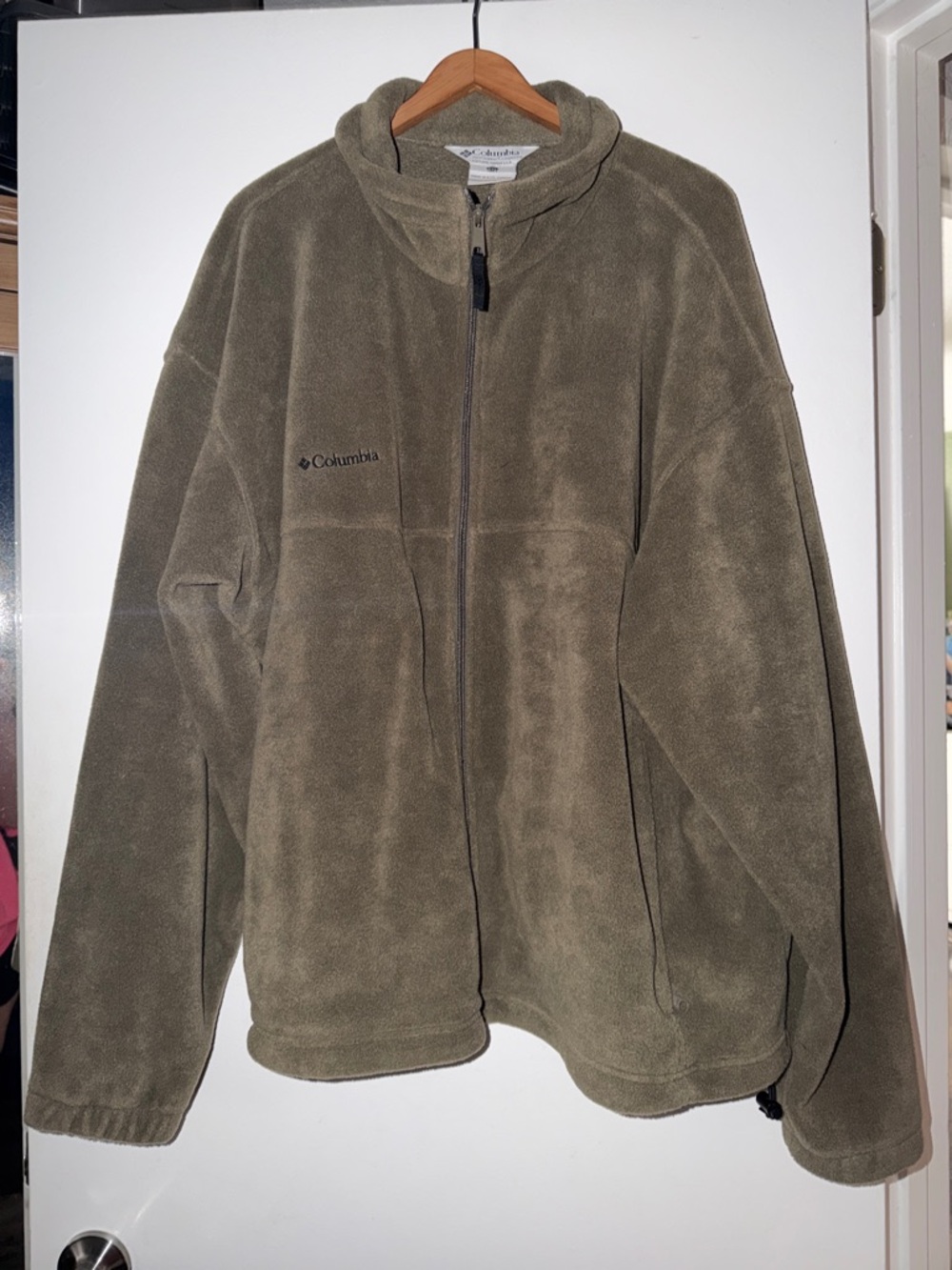 Columbia Men’s Olive Fleece full Zip-Up Jacket XXL, 2XL